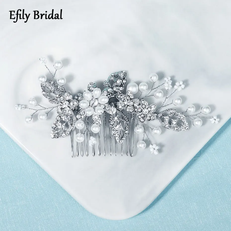 Efily Silver Color Pearl Flower Leaf Hair Comb Hairpin Bride Accessories Wedding Hair Jewelry Bridal Headpiece Bridesmaid Gift
Efily Silver Color Pearl Flower Leaf Hair Comb Hairpin Bride Accessories Wedding Hair Jewelry Bridal Headpiece Bridesmaid Gift