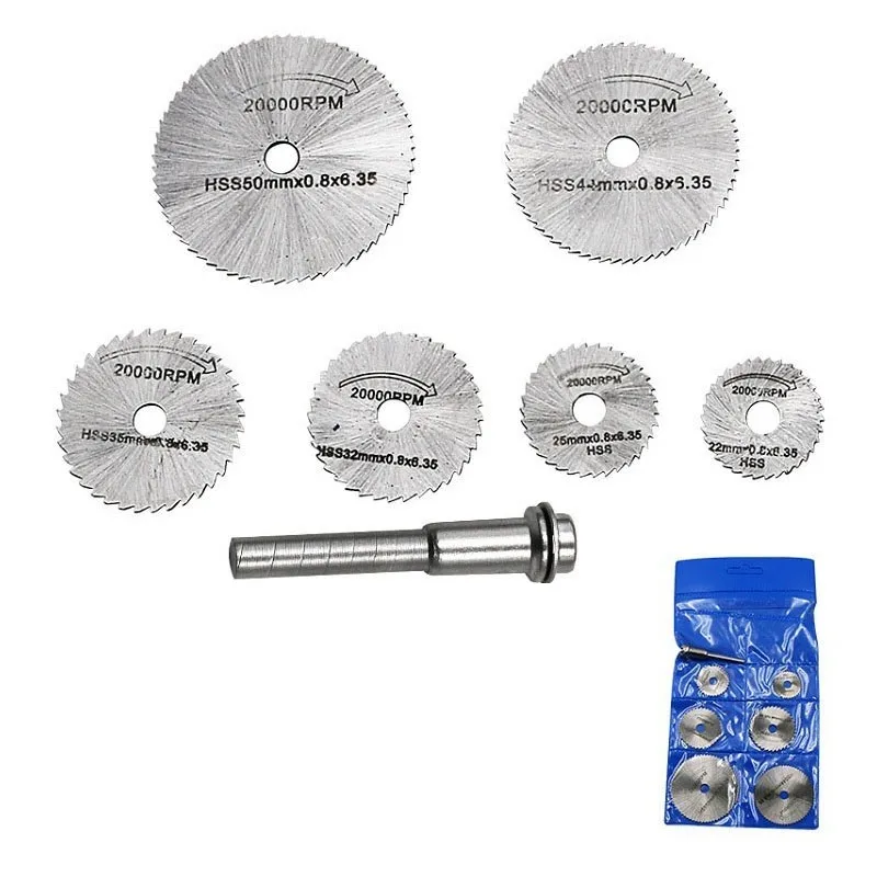 7 Piece Set Of Mini High Speed Steel Circular Saw Blade Rotating Tool Metal Disc Tool Cutting Wood Electric Drill Accessories
7 Piece Set Of Mini High Speed Steel Circular Saw Blade Rotating Tool Metal Disc Tool Cutting Wood Electric Drill Accessories