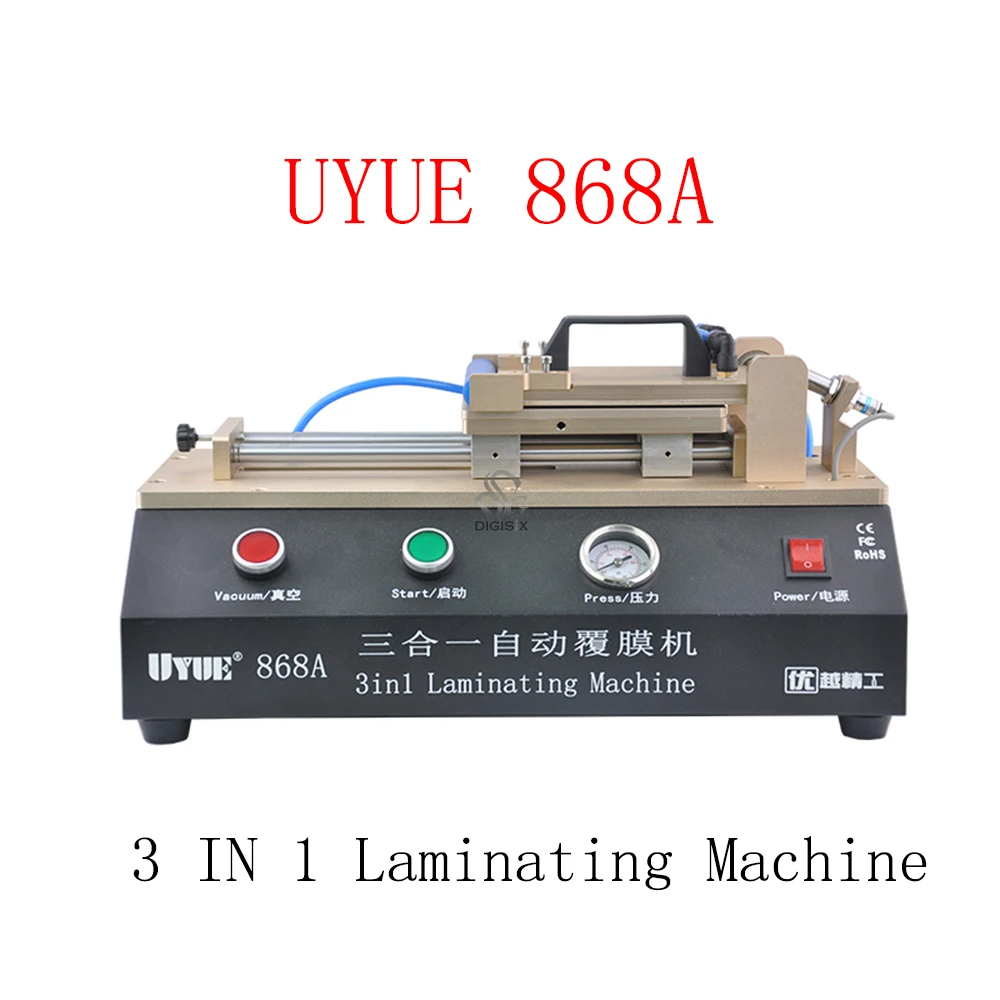 UYUE 868A 3-in-1 Automatic OCA Film Laminating Machine With Built-in Vacuum Pump and Air Compressor For LCD Screen Repair
UYUE 868A 3-in-1 Automatic OCA Film Laminating Machine With Built-in Vacuum Pump and Air Compressor For LCD Screen Repair