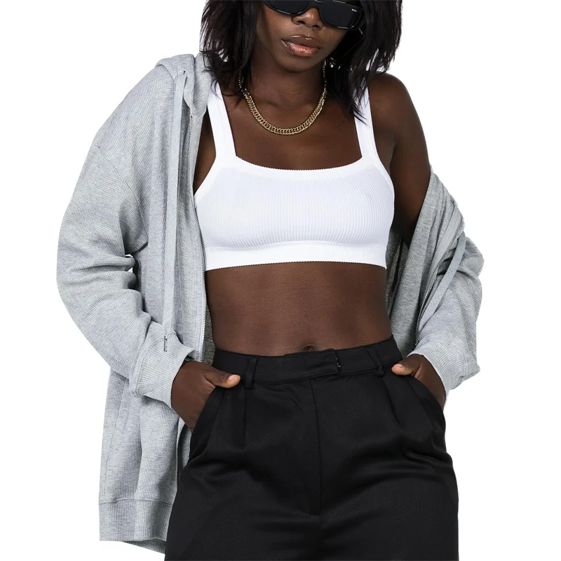Spring Autumn Casual Zip Up Hoodie Women Long Sleeve Solid Color Drawstring Jacket with Pockets Female Hooded Sweatshirts 2021
Spring Autumn Casual Zip Up Hoodie Women Long Sleeve Solid Color Drawstring Jacket with Pockets Female Hooded Sweatshirts 2021