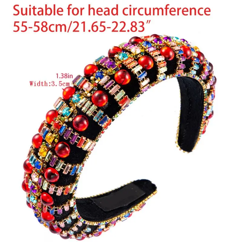 Sponge Padded Jewelry Headband Multicolored Geometric Crystal Beaded Hair Hoop M6CD
Sponge Padded Jewelry Headband Multicolored Geometric Crystal Beaded Hair Hoop M6CD