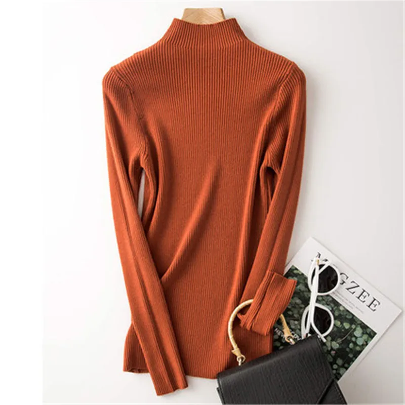 2020 new fashion Autumn Winter Knitted Sweater Pullovers Half high collar Long Sleeve Jumper Women Tops XA240
2020 new fashion Autumn Winter Knitted Sweater Pullovers Half high collar Long Sleeve Jumper Women Tops XA240
