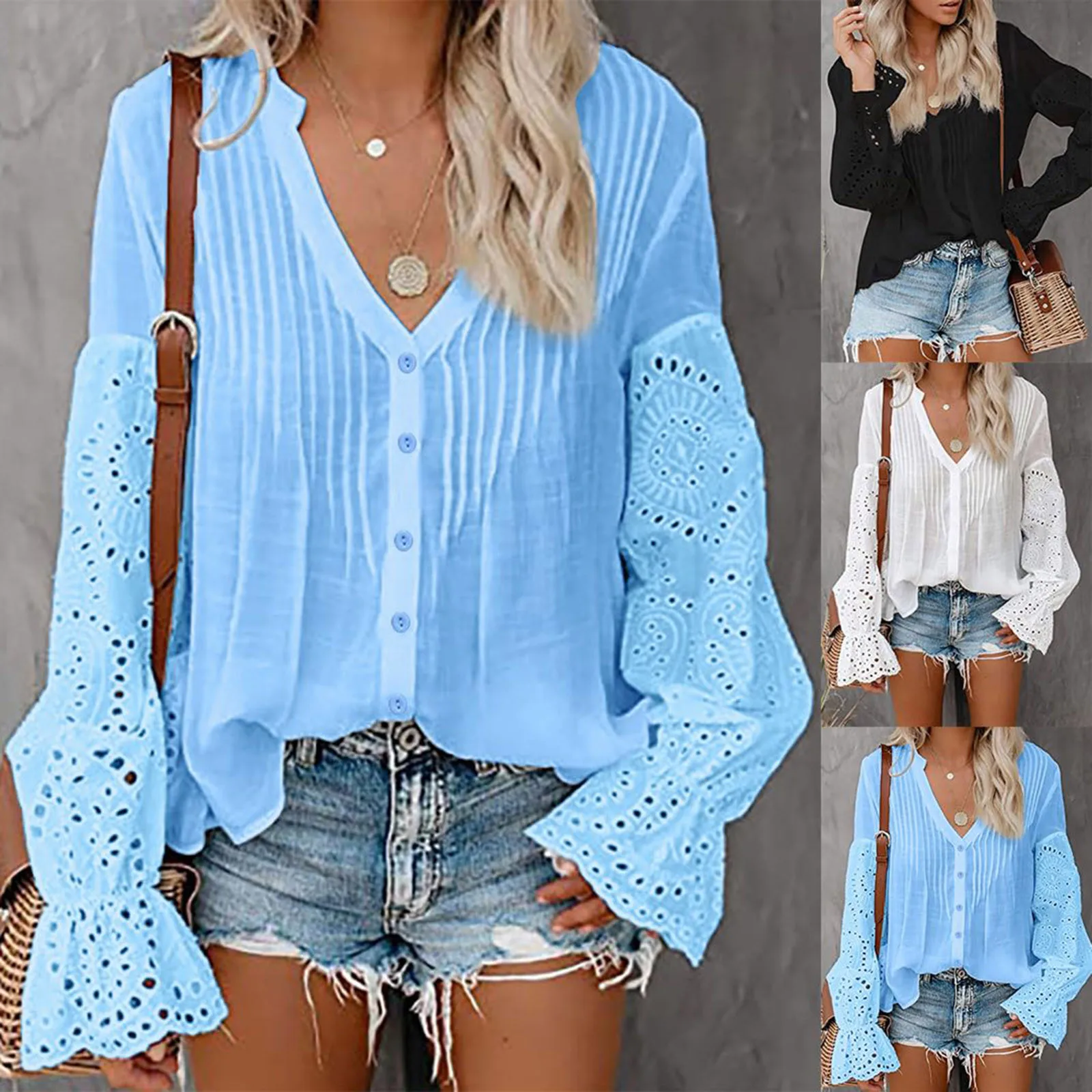 Fashion Hollow Out Blouses Shirt Loose Tops Tee Casual Autumn Ladies Female Women Flared Long Sleeve Blusas Pullover Tops
Fashion Hollow Out Blouses Shirt Loose Tops Tee Casual Autumn Ladies Female Women Flared Long Sleeve Blusas Pullover Tops