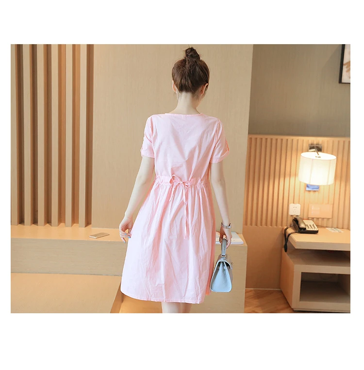 Maternity Clothes Summer Cotton Linen O- Neck Short Sleeve Dress for Pregnant Women Pregnancy Solid Clothing
Maternity Clothes Summer Cotton Linen O- Neck Short Sleeve Dress for Pregnant Women Pregnancy Solid Clothing