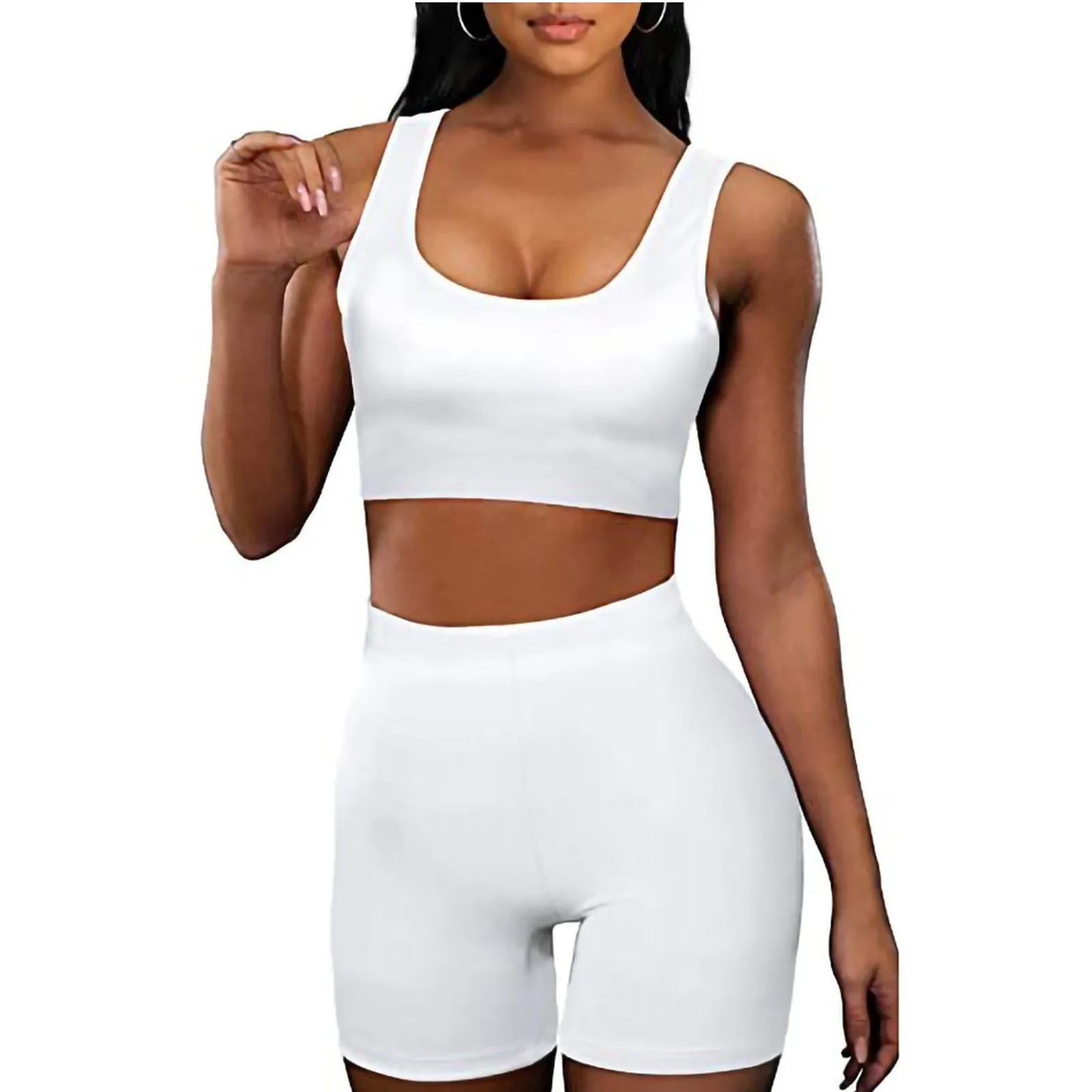 Summer Fitness Tracksuit For Women Short Sleeve Crop Tops and High Waist Shorts Sets Female Gym Running Yoga Sportswear A40
Summer Fitness Tracksuit For Women Short Sleeve Crop Tops and High Waist Shorts Sets Female Gym Running Yoga Sportswear A40
