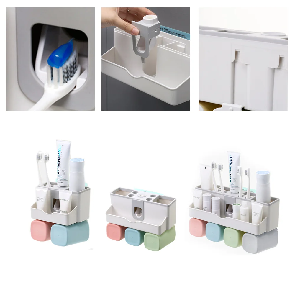 Wall Mounted Toothpaste Dispenser Toothbrush Holder Cups Bathroom Organizer Set Toothbrush Holder Accessories
Wall Mounted Toothpaste Dispenser Toothbrush Holder Cups Bathroom Organizer Set Toothbrush Holder Accessories