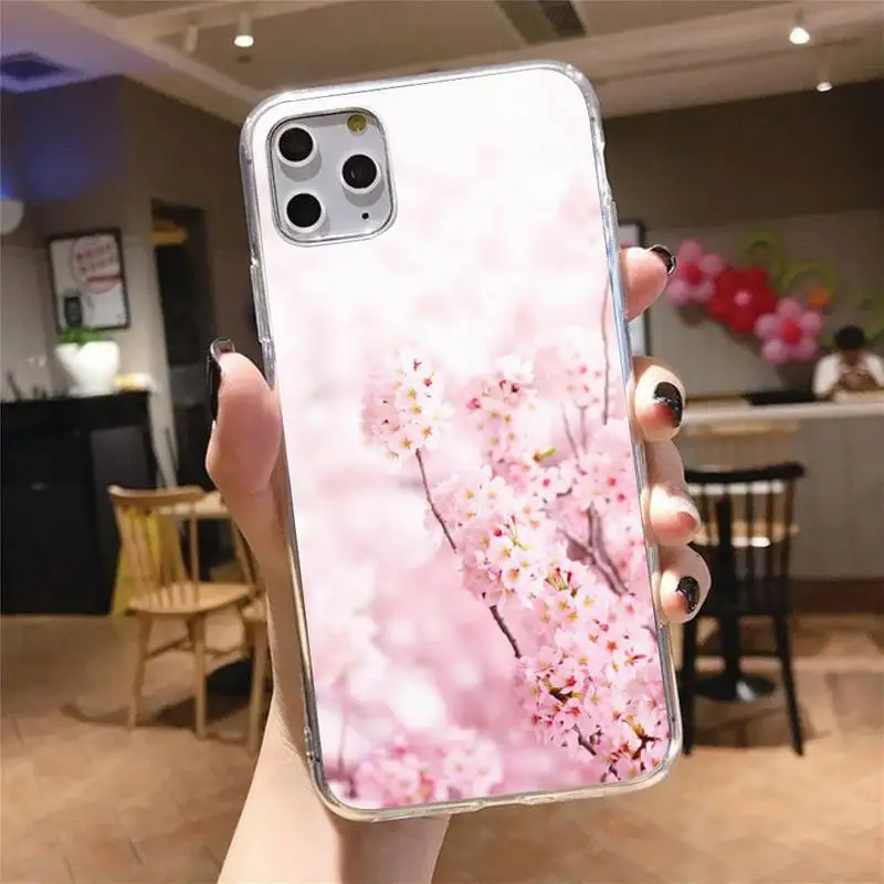 Cherry blossoms pink flower Phone Case Transparent for iPhone 6 7 8 11 12 s mini pro X XS XR MAX Plus
Cherry blossoms pink flower Phone Case Transparent for iPhone 6 7 8 11 12 s mini pro X XS XR MAX Plus