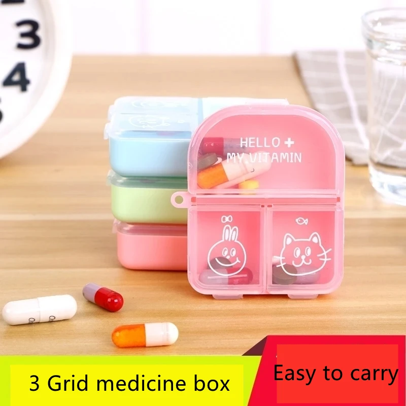 Mini Cartoon Organizer Case 3 Grids Pill Box Tablet Pill Case Portable Dispenser Medicine Boxes Dispensing Medical Kit Clamshell
Mini Cartoon Organizer Case 3 Grids Pill Box Tablet Pill Case Portable Dispenser Medicine Boxes Dispensing Medical Kit Clamshell