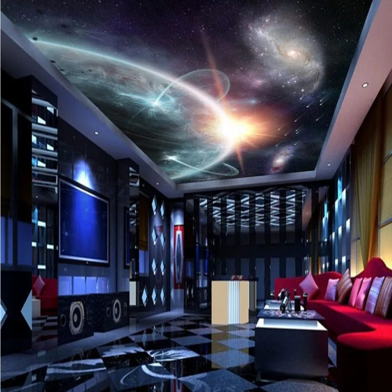 

Прямая поставка, обои для стен, 3 D, высокая четкость, галактика, звездное небо, KTV бар, потолок, декорация фона, пользовательские обои