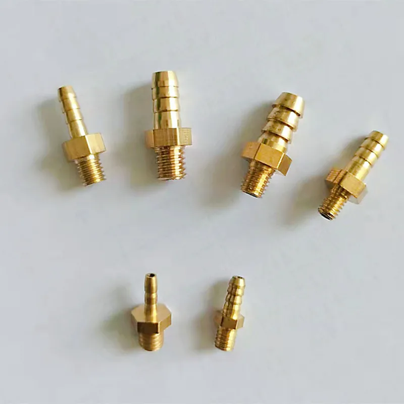 

5PCS 3mm 4mm 5mm 6mm 8mm 10mm OD Hose Barb M3 M4 M5 M6 M8 M10 Metric Male Thread Brass Pipe Fitting Coupler Connector Adapter