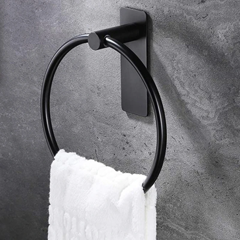 Towel Ring Adhesive for Hanging Towels Matte Premium Adhesive Hang Bathrooms Sticky Hanging Wall Hangers Without Nails