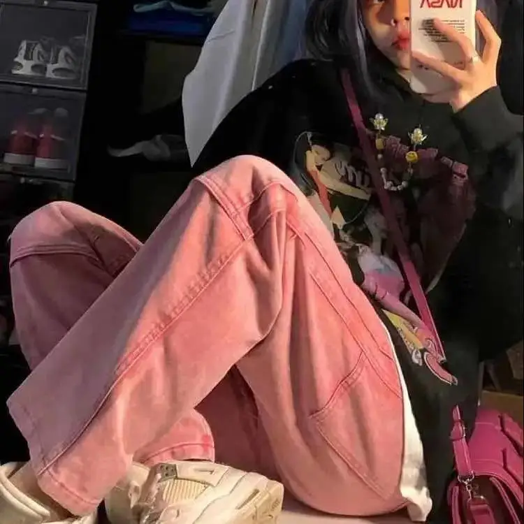 2021 Women's Jeans New Fashion Korean Ins Vintage Harajuku High Street Hip-hop Female Personality Pink Straight Loose Casual
2021 Women's Jeans New Fashion Korean Ins Vintage Harajuku High Street Hip-hop Female Personality Pink Straight Loose Casual