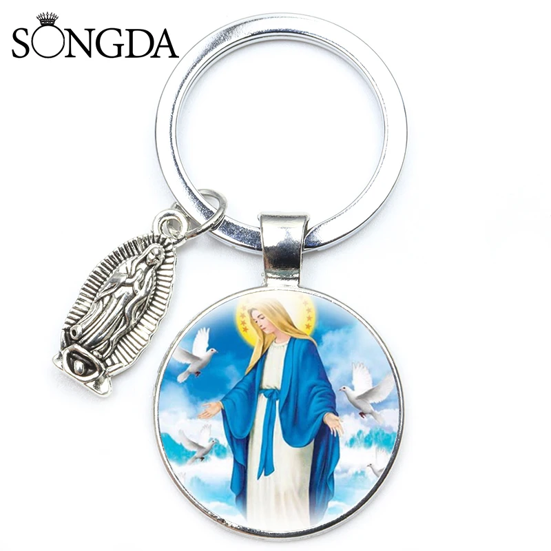 Virgin Mary With Baby Jesus Religious Creative Keychain Art Glass Metal Cabochon Keyring Backpack Pendant Christian Jewelry Gift
Virgin Mary With Baby Jesus Religious Creative Keychain Art Glass Metal Cabochon Keyring Backpack Pendant Christian Jewelry Gift