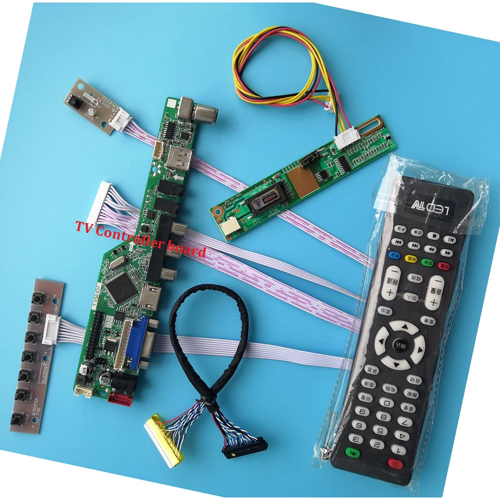 ЖК дисплей светодиодный аудио ТВ совместимому с HDMI USB VGA AV 1 флуоресцентные лампы