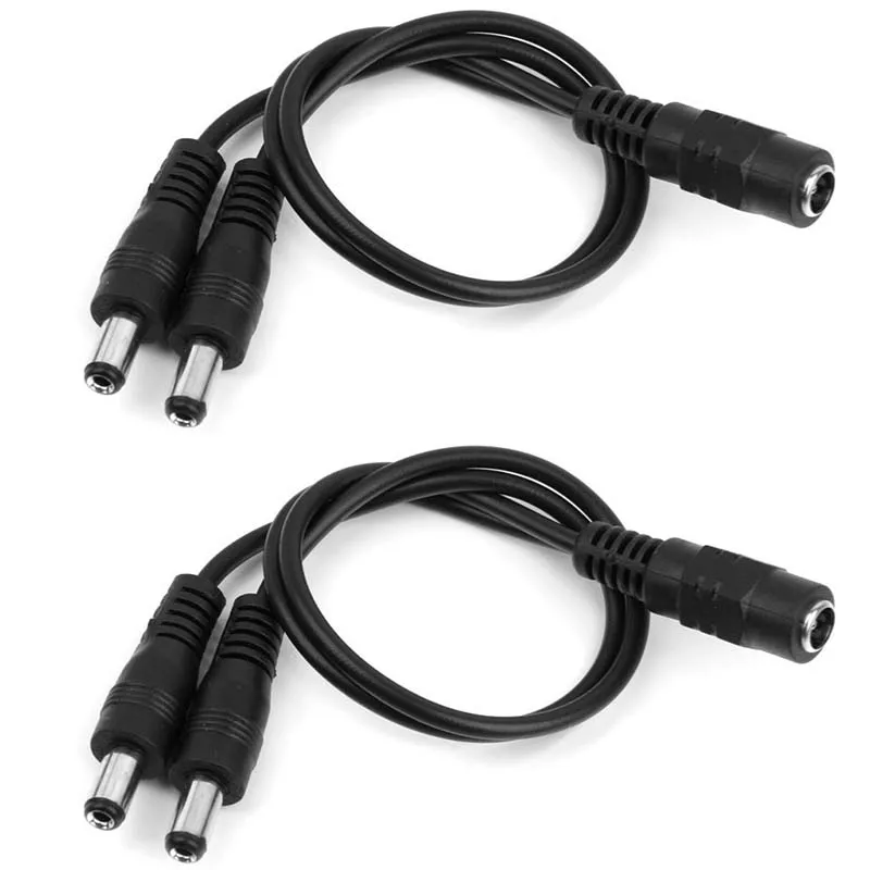 2pcs Dc 5.5 X 2.1 mm 1 plug to 2 adapter Power cable | Электроника
