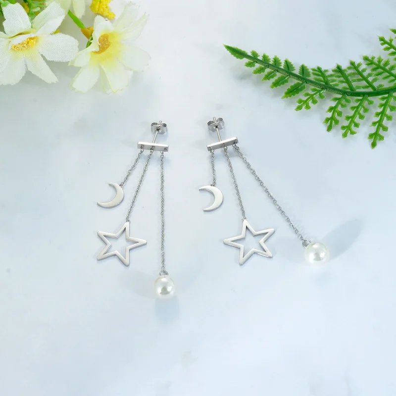 Earring Long Fashion Three Row Earrings Pentagonal Star Moon Atmosphere Long Gold Platinum Earrings Pearl Wholesale Jewelry
Earring Long Fashion Three Row Earrings Pentagonal Star Moon Atmosphere Long Gold Platinum Earrings Pearl Wholesale Jewelry
