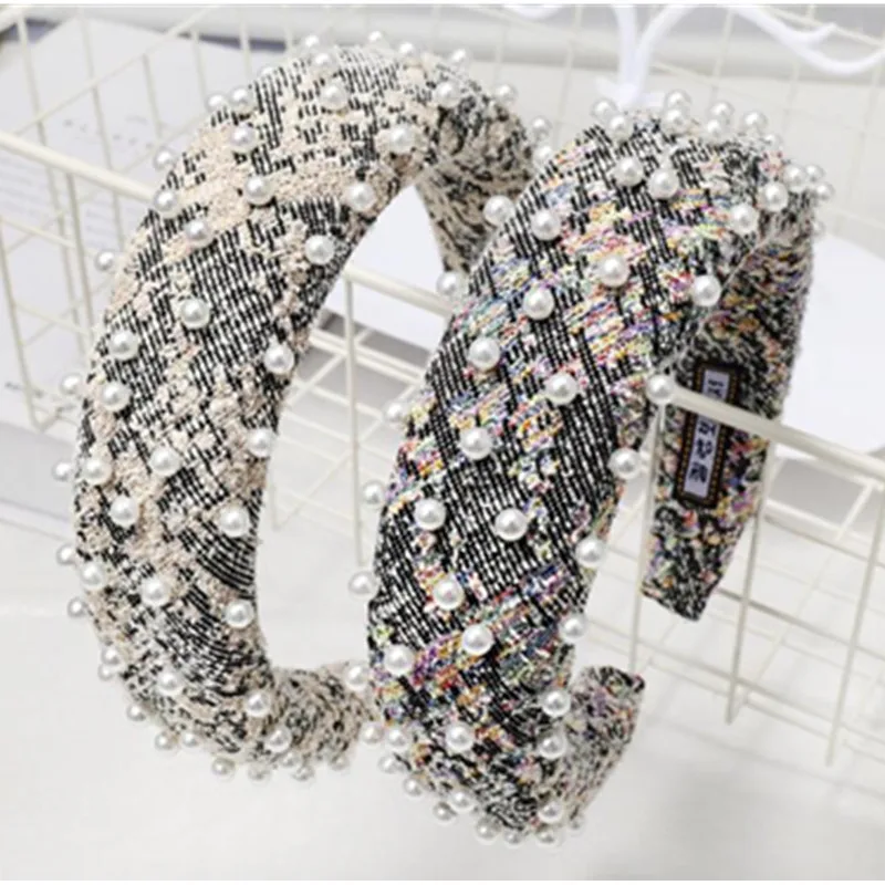 Thick Padded Pearls Headband for Women French Style Headdress Sponge Hairband Adults Party Wide Head Band Women Headwear Turban 
Thick Padded Pearls Headband for Women French Style Headdress Sponge Hairband Adults Party Wide Head Band Women Headwear Turban