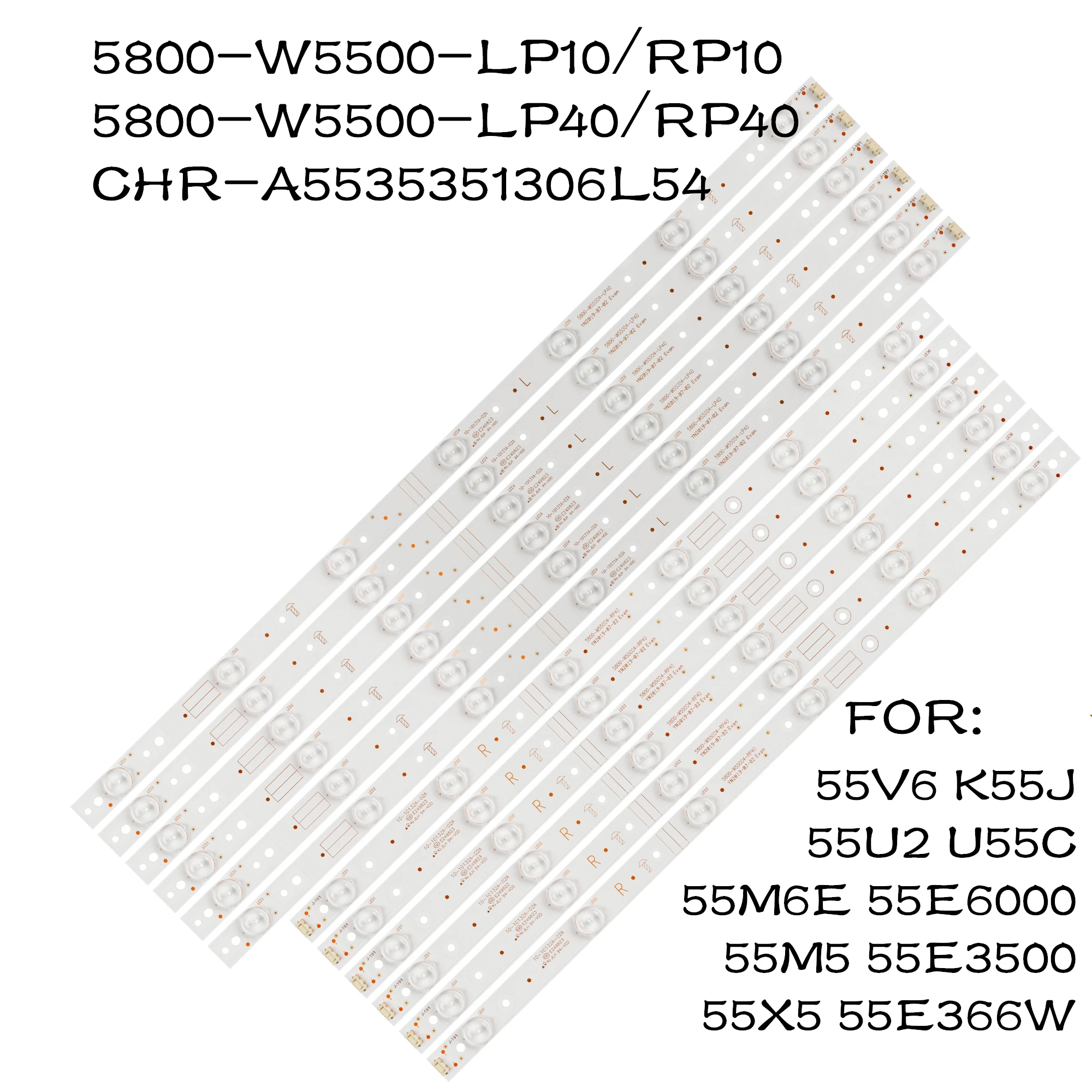 Светодиодная лента для подсветки 55M6E 55M5 55X5 55V6 55E6000 55E3500 55E366W K55J 55U2 U55C 5800-W55004-RP40 LP40 RP10