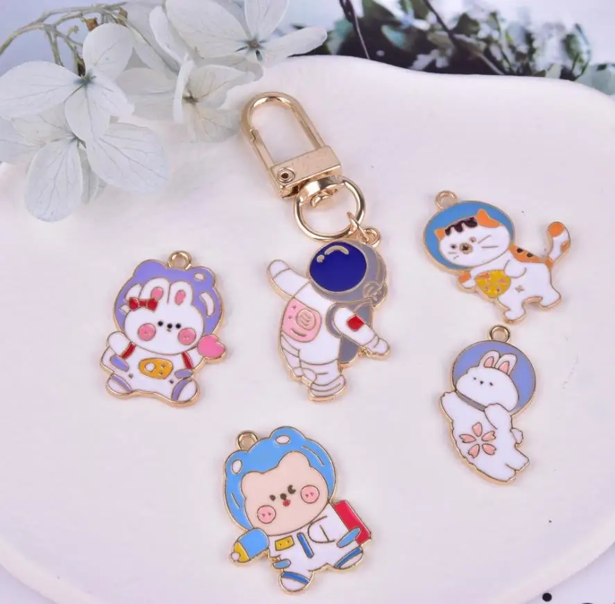 Enamel Cute Cartoon Cat Rabbit Astronaut Drop Oil Alloy Pendant For Earrings Necklace Jewelry Making Charm Accessories
Enamel Cute Cartoon Cat Rabbit Astronaut Drop Oil Alloy Pendant For Earrings Necklace Jewelry Making Charm Accessories