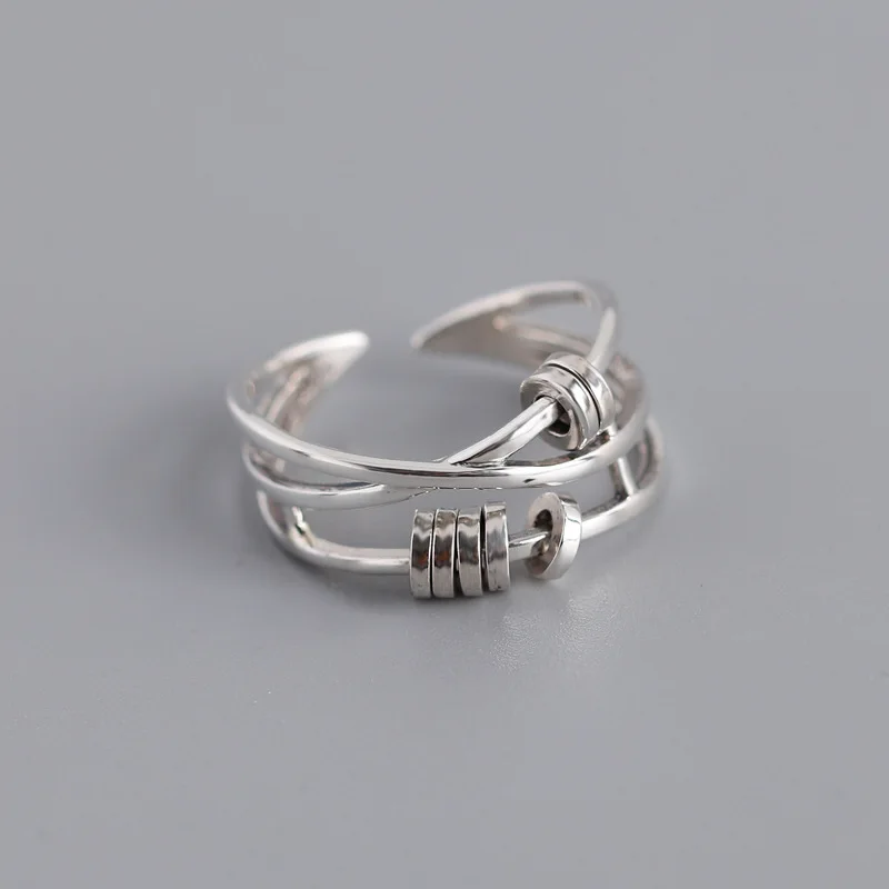 S925 silver women's ring, original design opening adjustable, multi-layer cross flexible silver ring for women
S925 silver women's ring, original design opening adjustable, multi-layer cross flexible silver ring for women