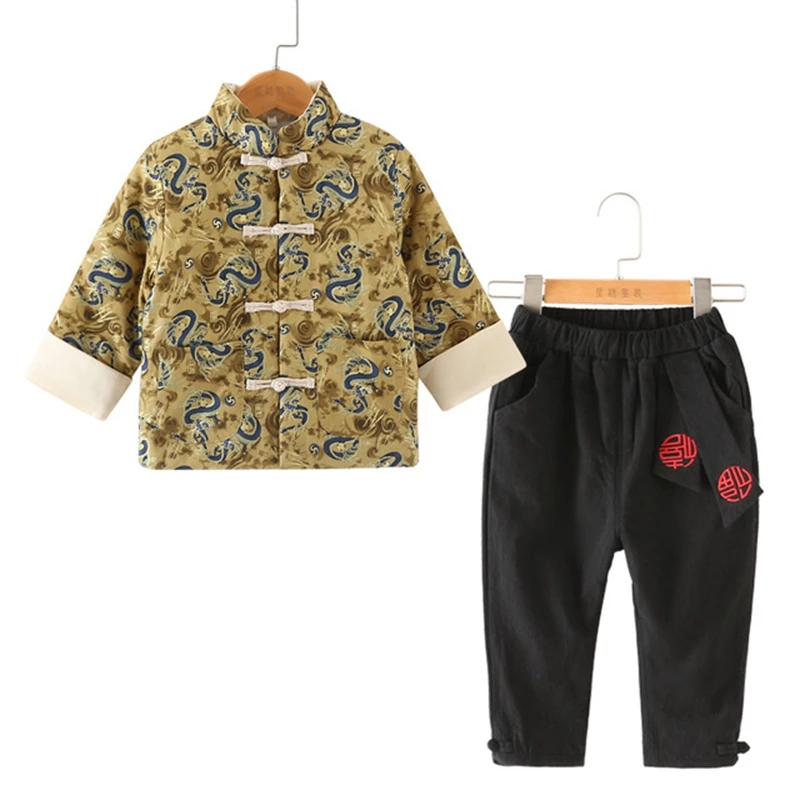 Winter plus cotton New Year clothes children Tang costumes Chinese style Hanfu boys New Year's festive baby suit
Winter plus cotton New Year clothes children Tang costumes Chinese style Hanfu boys New Year's festive baby suit