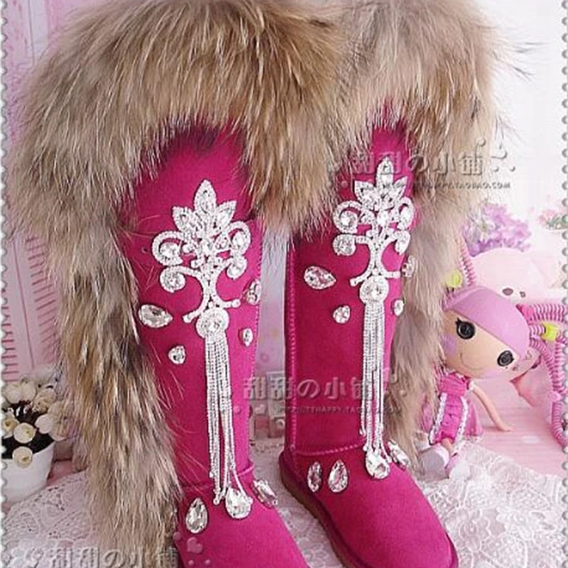 Rhinestone full diamond jewel leather leather whole braid hair over knee long snow boots rose red
Rhinestone full diamond jewel leather leather whole braid hair over knee long snow boots rose red