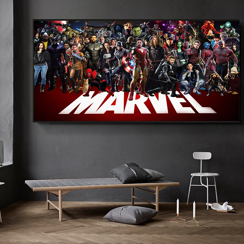 Marvel Decorative Painting Superhero Avengers Canvas Print Painting Children's Room Mural Spider-Man Iron Man Bedroom Posters
Marvel Decorative Painting Superhero Avengers Canvas Print Painting Children's Room Mural Spider-Man Iron Man Bedroom Posters