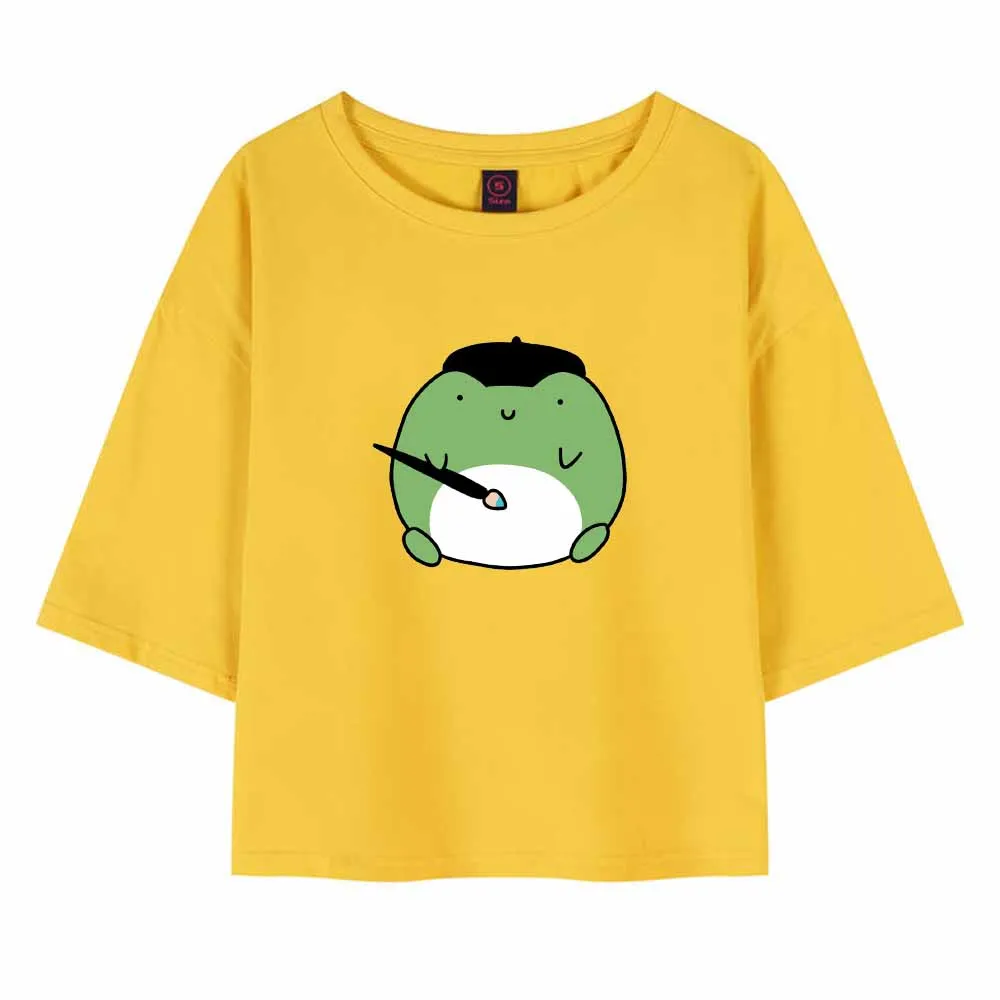 Yellow Top Fashion T Shirt Frog Animal Print Crop Top Tee Sexy T Shirt Women Short Sleeve Cotton Top Women Kawaii Tee Korean
Yellow Top Fashion T Shirt Frog Animal Print Crop Top Tee Sexy T Shirt Women Short Sleeve Cotton Top Women Kawaii Tee Korean