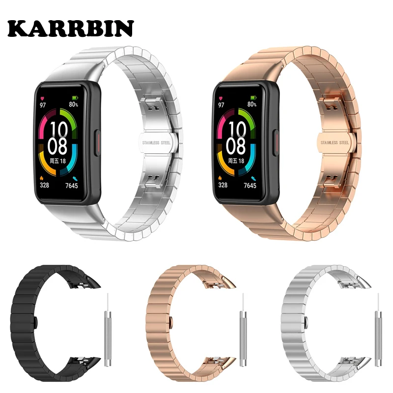 Металлический ремешок KARRBIN для Huawei Band 6, ремешок из нержавеющей стали для часов Honor Band 6, сменный ремешок для наручных часов
Металлический ремешок KARRBIN для Huawei Band 6, ремешок из нержавеющей стали для часов Honor Band 6, сменный ремешок для наручных часов