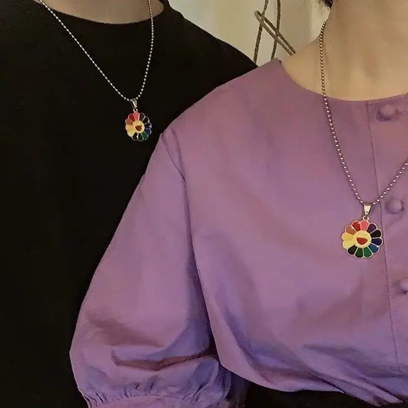 2021 Fashion Kpop Harajuku Alloy Classic Sunflower Murakami Colorful Pentals Smiley Pendant Necklace Street Style Jewelry
2021 Fashion Kpop Harajuku Alloy Classic Sunflower Murakami Colorful Pentals Smiley Pendant Necklace Street Style Jewelry