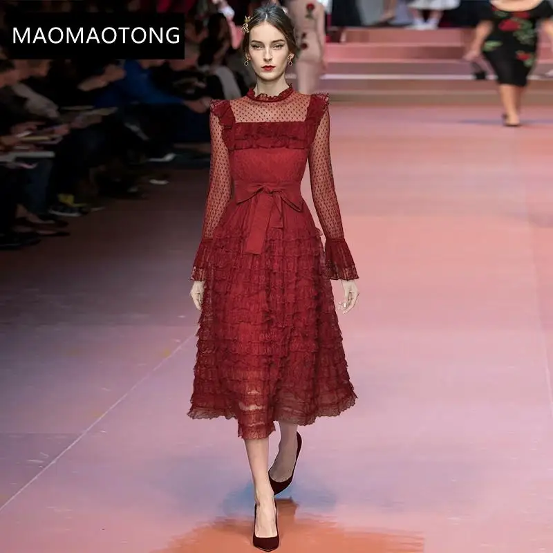 Women's ClothingFashion Designer Dress Spring Women's Dress Long Sleeve Mesh Lace-up Cascading Ruffle Party Dresses
Women's ClothingFashion Designer Dress Spring Women's Dress Long Sleeve Mesh Lace-up Cascading Ruffle Party Dresses