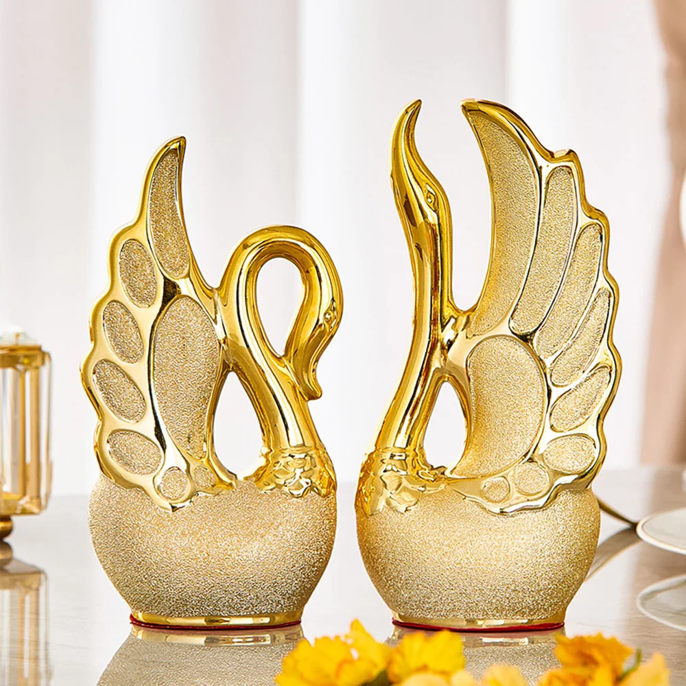 Home Decoration Accessories For Living Room Couple of Golden Swan Statues Ceramic Modern Office Desk Decor Sculptures Gifts
Home Decoration Accessories For Living Room Couple of Golden Swan Statues Ceramic Modern Office Desk Decor Sculptures Gifts