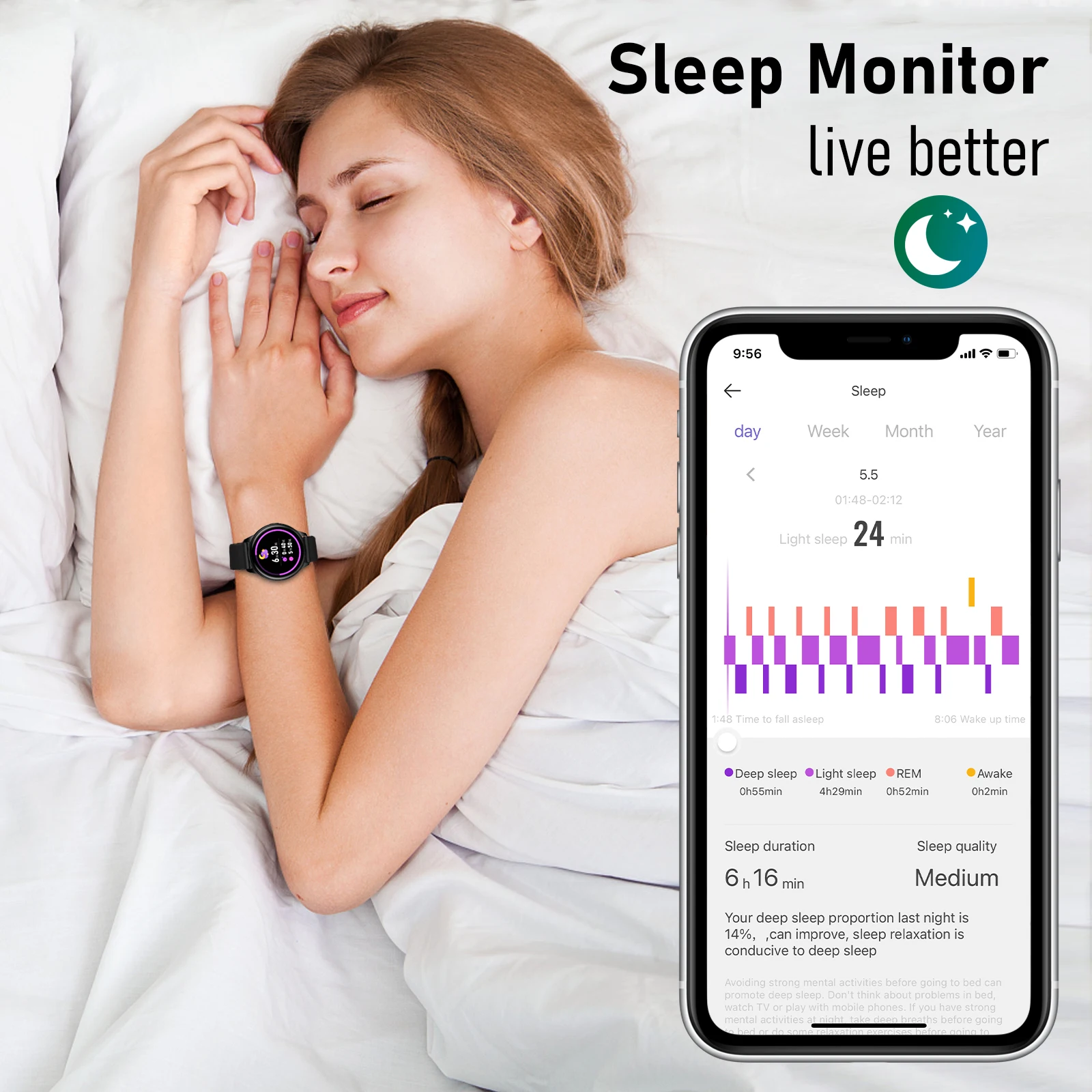 BingoFit Smart Watch Heart Rate Monitor Sleep Tracker Message & Call Reminder 1.28 Full Touch IP 67 WaterProof Wathes 220 Clock
BingoFit Smart Watch Heart Rate Monitor Sleep Tracker Message & Call Reminder 1.28 Full Touch IP 67 WaterProof Wathes 220 Clock