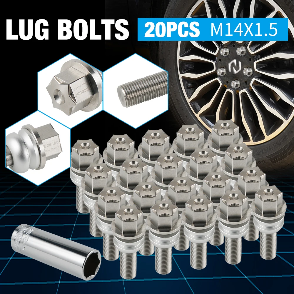 NICECNC 304 Stainless Steel 14 MM x 1.5 Ball Seat Lugs Bolts For Audi Q7 06-15 For Porsche Cayenne
NICECNC 304 Stainless Steel 14 MM x 1.5 Ball Seat Lugs Bolts For Audi Q7 06-15 For Porsche Cayenne