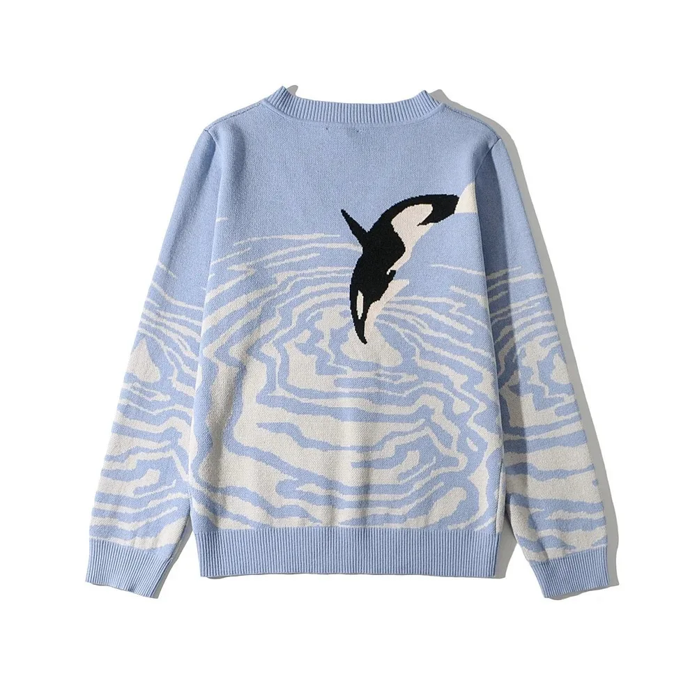 Dolphin Print Sweater Women V-Neck Y2K Pullover Winter Knitted Sweater Oversized Chic Tops Fashion Loose Jumper Sueters De Mujer
Dolphin Print Sweater Women V-Neck Y2K Pullover Winter Knitted Sweater Oversized Chic Tops Fashion Loose Jumper Sueters De Mujer