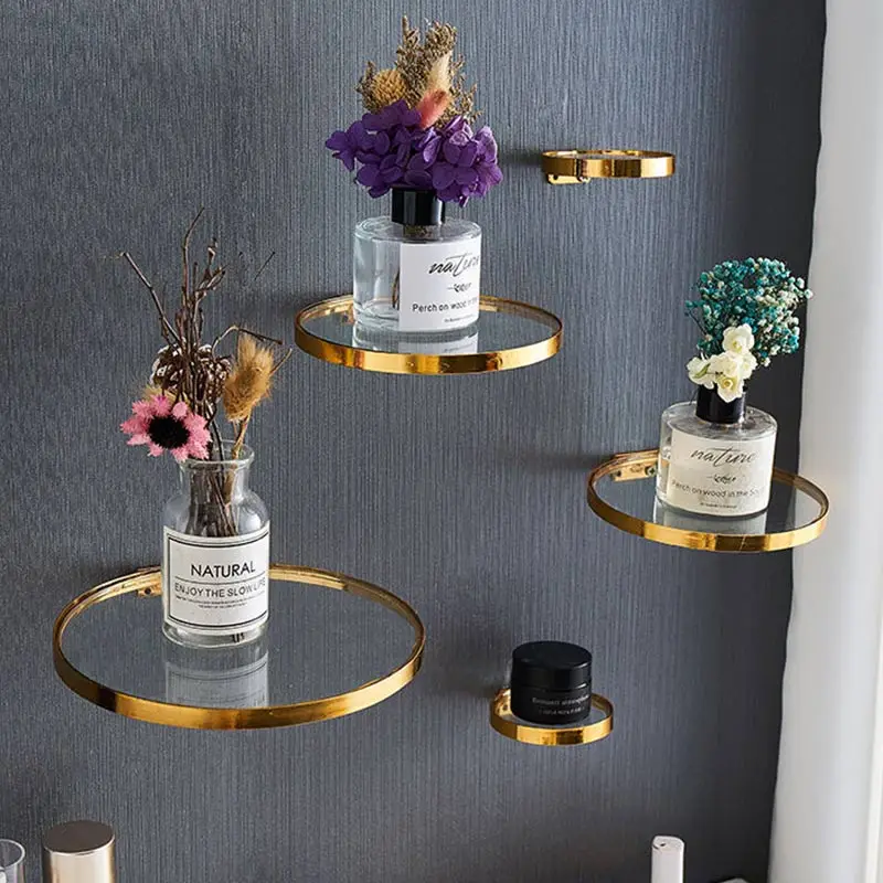Nordic Bathroom Glass Shelves Luxury Rack Fragrance Soap Household Living Room Wall Decor Electroplated Bathroom Glass Shelf
Nordic Bathroom Glass Shelves Luxury Rack Fragrance Soap Household Living Room Wall Decor Electroplated Bathroom Glass Shelf