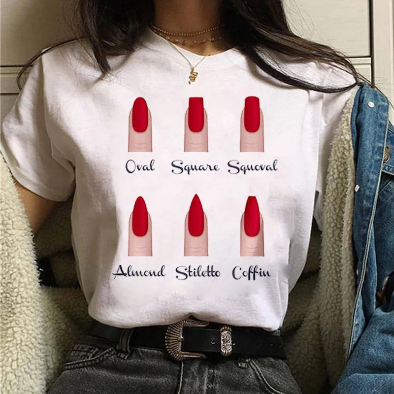 Women T Shirt Personality Nail Art Print Tshirt Fun Summer Short-sleeve Harajuku Women's T-shirt 90s Girls Tee Female Tops Tee
Women T Shirt Personality Nail Art Print Tshirt Fun Summer Short-sleeve Harajuku Women's T-shirt 90s Girls Tee Female Tops Tee