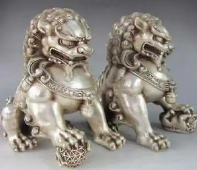 12*12cm Chinese Exquisite Silver Guardian Lion Foo Fu Dog Statue Iiving Room Decoration Home Gift
12*12cm Chinese Exquisite Silver Guardian Lion Foo Fu Dog Statue Iiving Room Decoration Home Gift