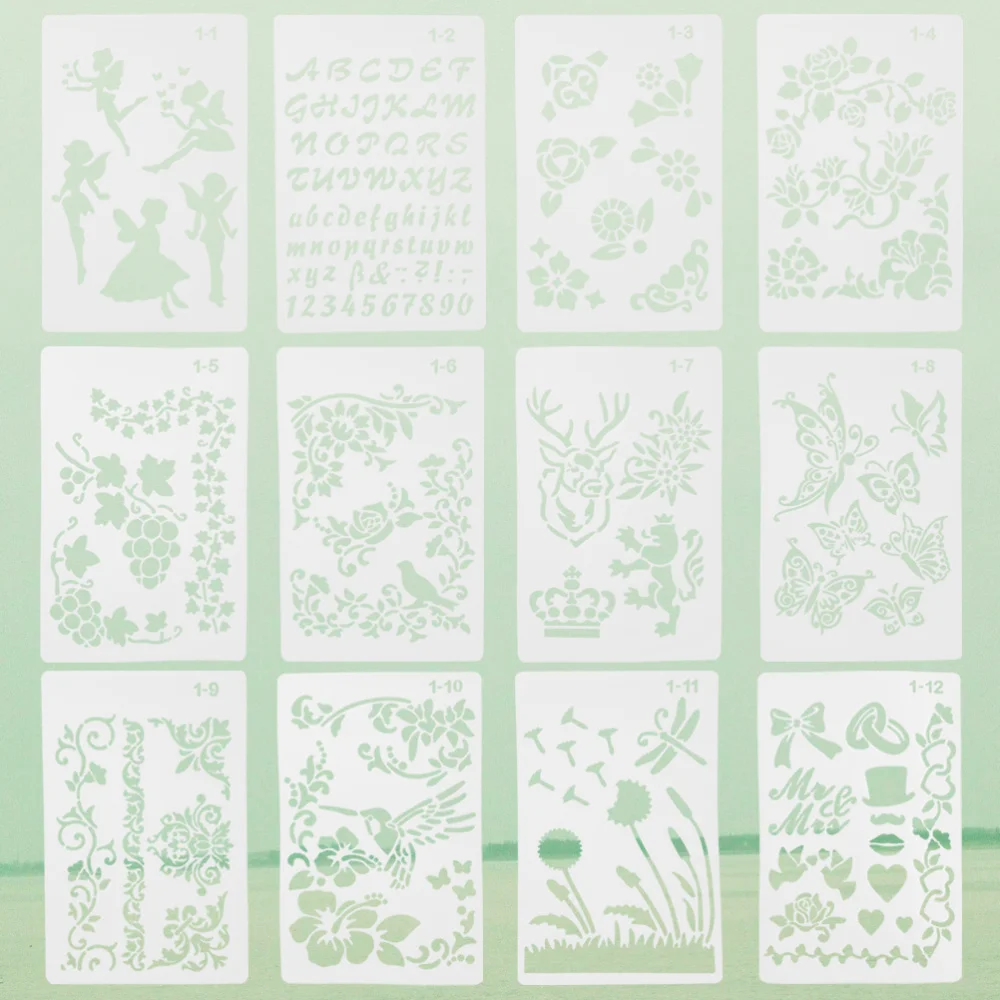 12 Pcs Portable Painting Template Drawing Tools Multi-pattern Hollow Out Painting Stencil DIY Drawing Educational Toys
12 Pcs Portable Painting Template Drawing Tools Multi-pattern Hollow Out Painting Stencil DIY Drawing Educational Toys