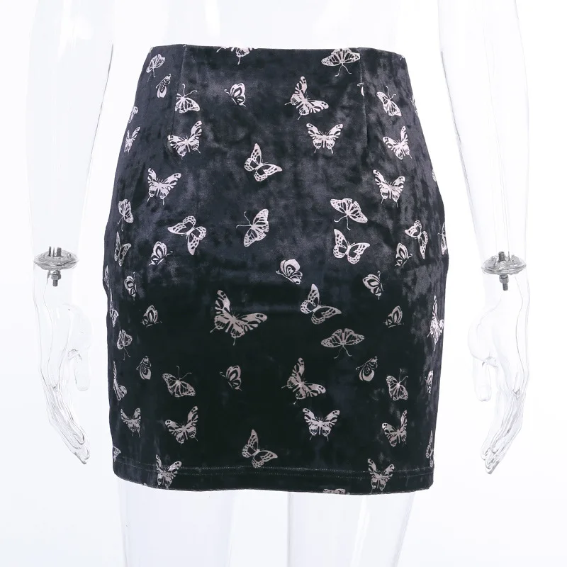 New Style Butterfly Embroidery High Waist Mini Black Skirts Women Streetwear Bodycon Velour Pencil Skirts Gothic Vintage Skirts
New Style Butterfly Embroidery High Waist Mini Black Skirts Women Streetwear Bodycon Velour Pencil Skirts Gothic Vintage Skirts