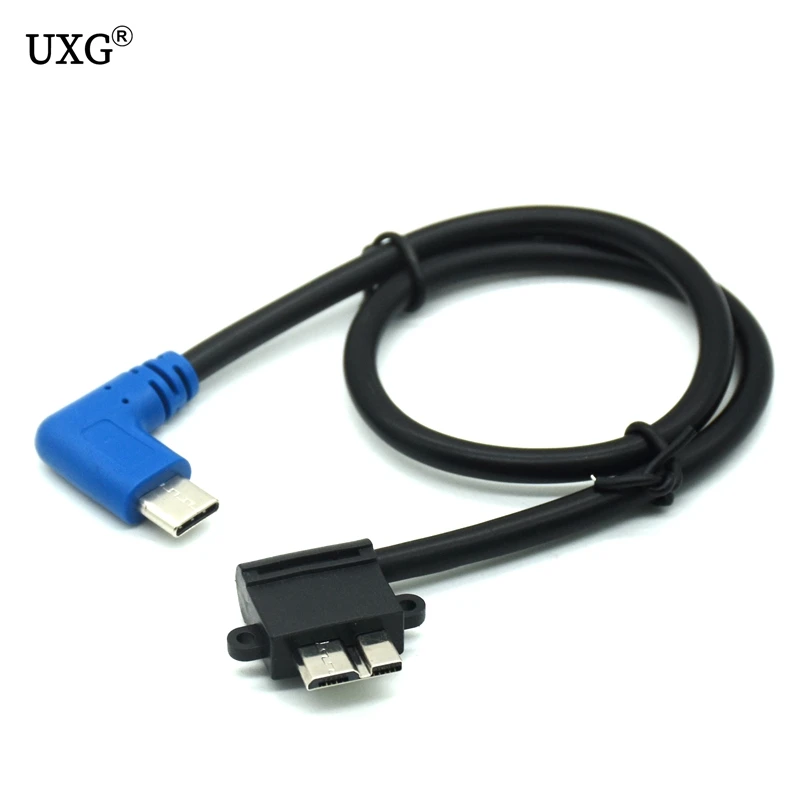 Фото Переходник с прямым углом USB 3 1 Type C на Micro B OTG кабель для быстрой синхронизации