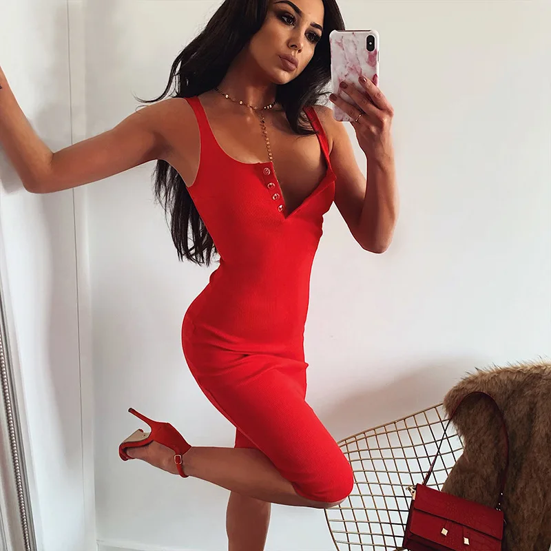 Sexy Knee-Length Dress Knitted Stretch Sleeveless Skinny Elegant Ladies 2021 Summer Sexy V-Neck Button Party Slim Dress New
Sexy Knee-Length Dress Knitted Stretch Sleeveless Skinny Elegant Ladies 2021 Summer Sexy V-Neck Button Party Slim Dress New