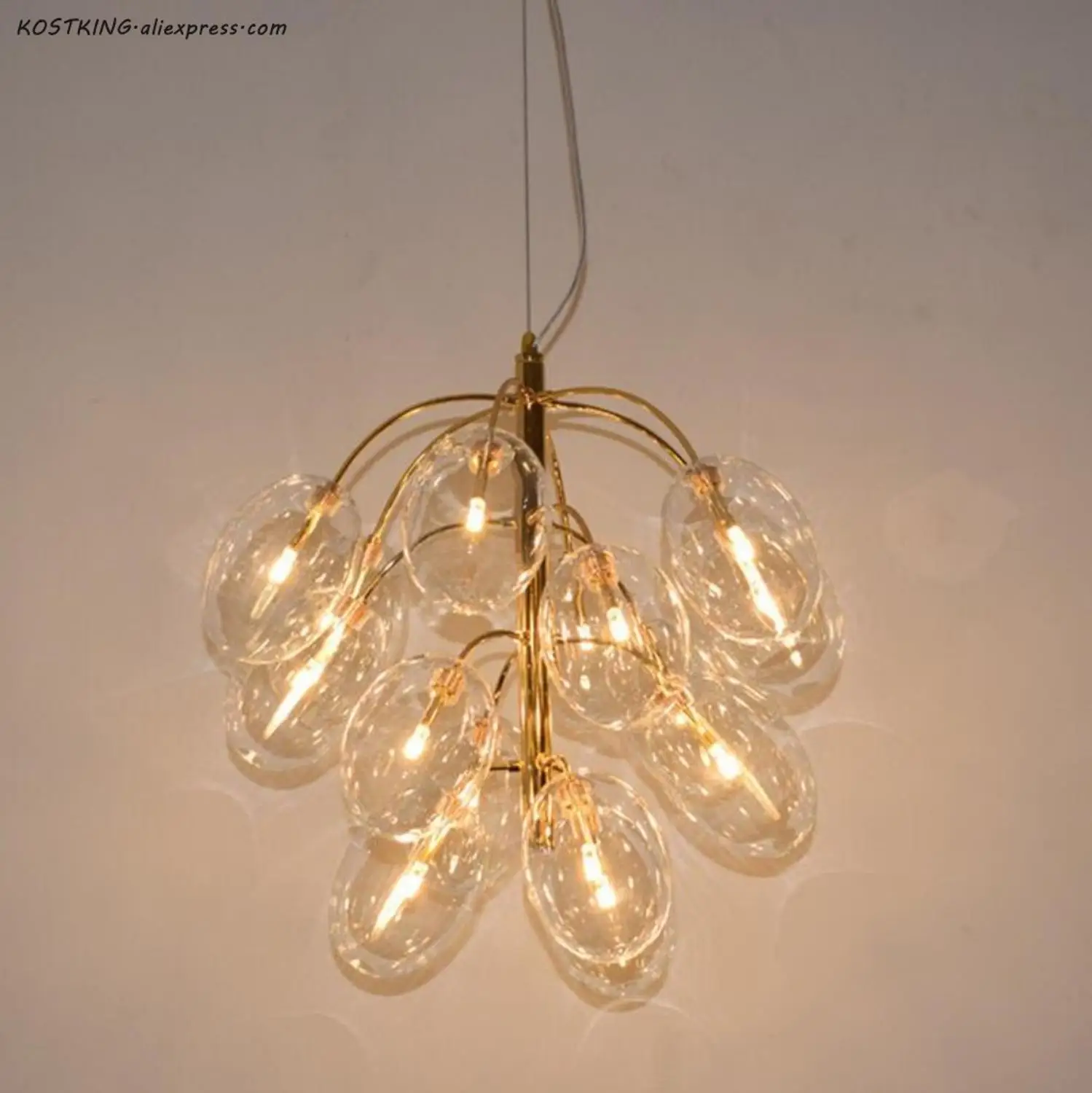 

Креативная стеклянная Светодиодная лампа G4 в стиле пост-модерн для столовой, подвесной светильник, норбический домашний декор, Золотая жел...