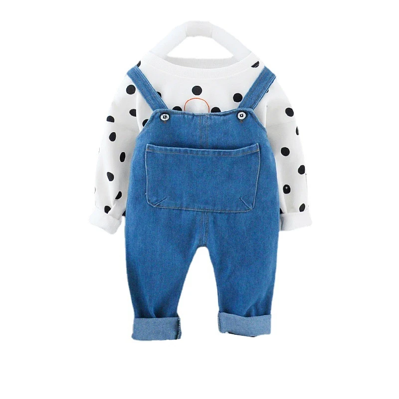 Spring Autumn Children Boy Girl Clothes Baby Polka Dot Pattern T Shirt Overalls 2Pcs/set Toddler Casual Clothing Kids Tracksuits
Spring Autumn Children Boy Girl Clothes Baby Polka Dot Pattern T Shirt Overalls 2Pcs/set Toddler Casual Clothing Kids Tracksuits