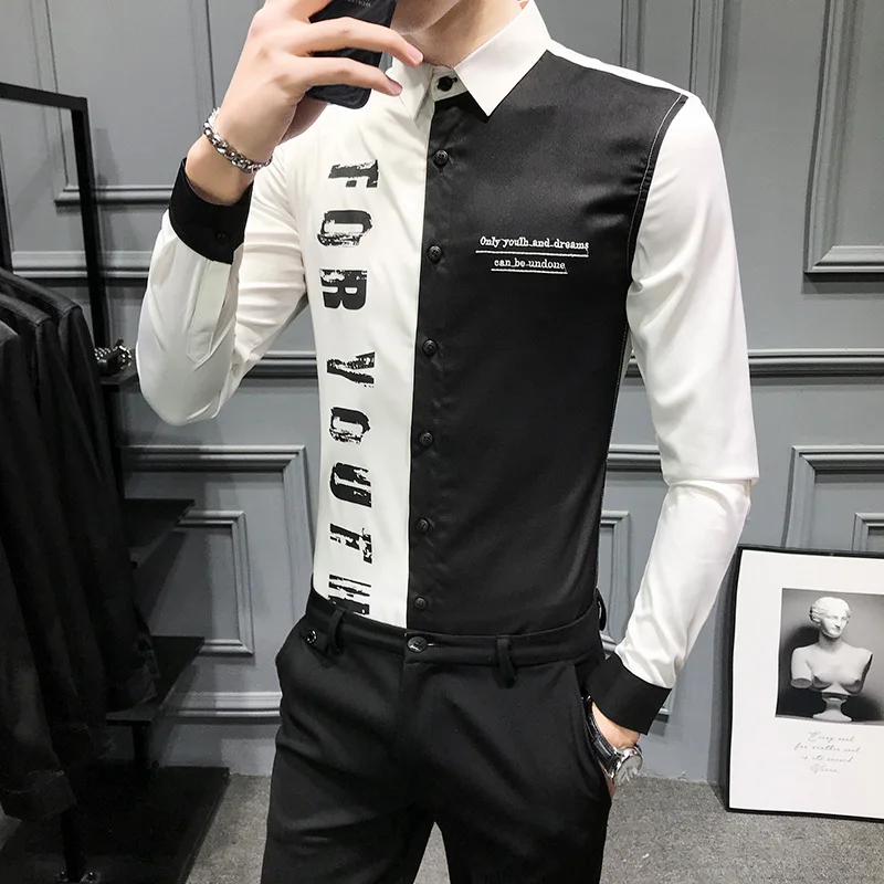 Autumn New Patchwork Color Shirt Men Clothing Fashion 2020 Long Sleeve Men Casual Shirts All Match Simple Letter Print Shirt Man
Autumn New Patchwork Color Shirt Men Clothing Fashion 2020 Long Sleeve Men Casual Shirts All Match Simple Letter Print Shirt Man