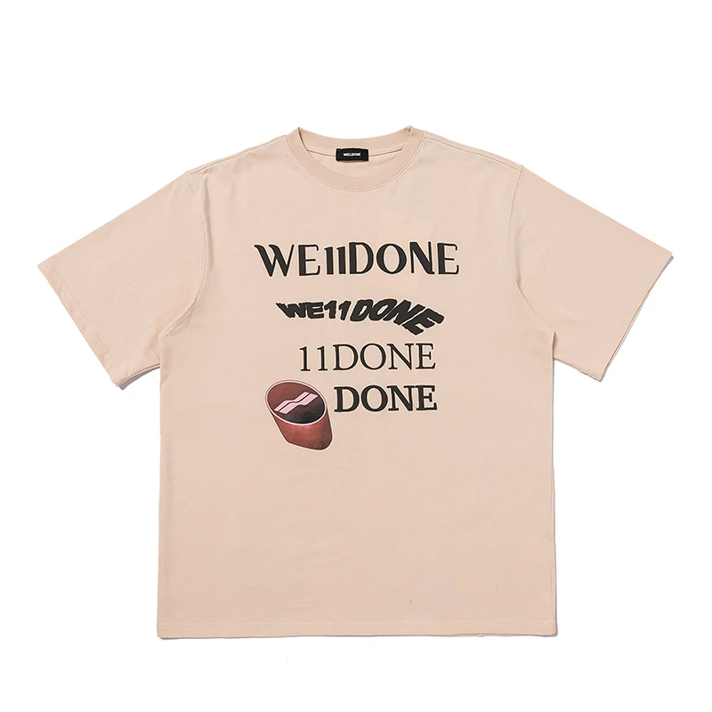 High quality British style we11done men's 100% pure cotton T-shirt letter printing street fashion short-sleeved couple loose top
High quality British style we11done men's 100% pure cotton T-shirt letter printing street fashion short-sleeved couple loose top
