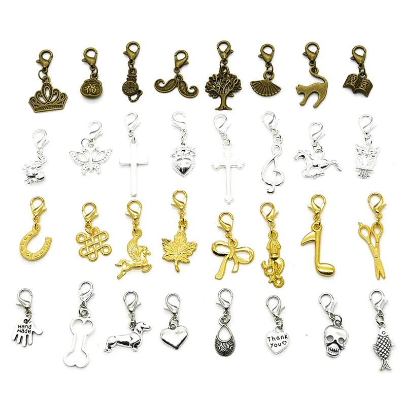 Шармы-карабины для браслетов и ожерелий 4 цвета 25 шт. | Украшения аксессуары