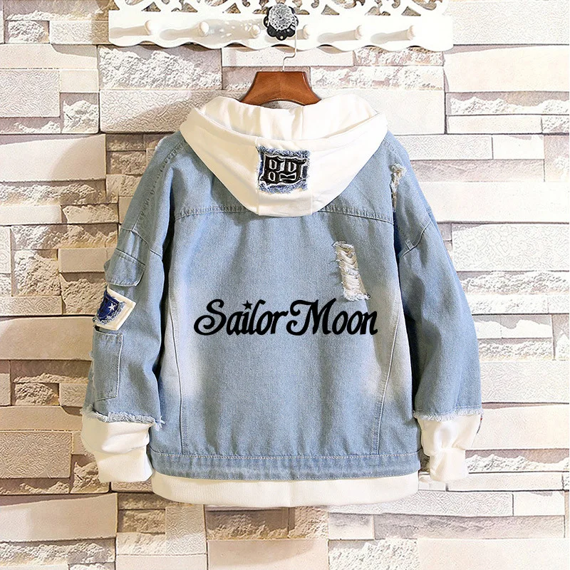 Thin Tops Hot Anime SAILOR MOON Cosplay Hoodie Role Tsukino Usagi Logo Fashion Print Denim Coat Cowboy Jacket Fake Two Piece
Thin Tops Hot Anime SAILOR MOON Cosplay Hoodie Role Tsukino Usagi Logo Fashion Print Denim Coat Cowboy Jacket Fake Two Piece