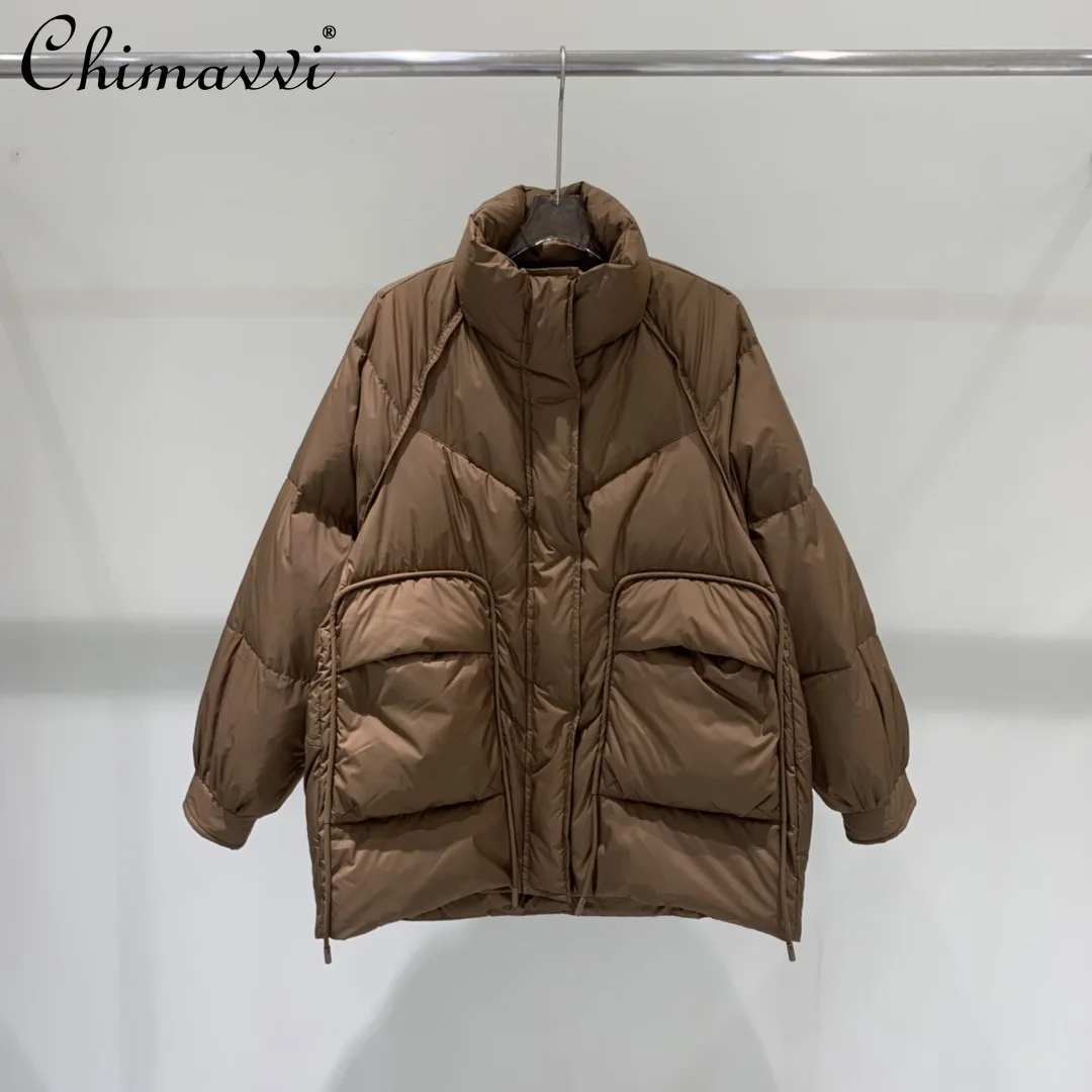Women's Winter Fashion Casual Stand Collar Down Padded Coat Long Sleeve Loose Cotton Jacket Female Stand Collar Parkas
Women's Winter Fashion Casual Stand Collar Down Padded Coat Long Sleeve Loose Cotton Jacket Female Stand Collar Parkas