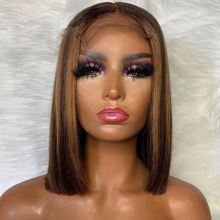 Highlight Color Silky Straight Brazilian Human Hair Lace Front Wig With Baby Hair Short Bob Middle Part Wig PrePlucked For Women
Highlight Color Silky Straight Brazilian Human Hair Lace Front Wig With Baby Hair Short Bob Middle Part Wig PrePlucked For Women